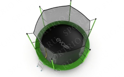 Батут EVO JUMP с внутренней сеткой и лестницей, диаметр 10ft (зеленый)
